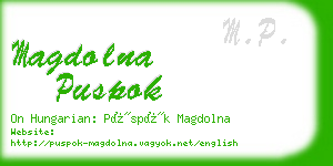 magdolna puspok business card
